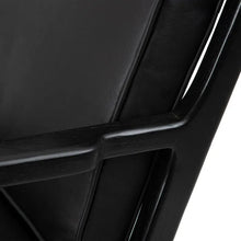 Load image into Gallery viewer, BLACK TEAK WOOD-LEATHER ARMCHAIR 78 X 64 X 75 CM