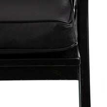 Load image into Gallery viewer, BLACK TEAK WOOD-LEATHER ARMCHAIR 78 X 64 X 75 CM