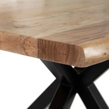 Load image into Gallery viewer, DINING TABLE NATURAL-BLACK WOOD-IRON 160 X 90 X 76 CM