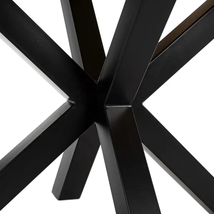 DINING TABLE NATURAL-BLACK WOOD-IRON 160 X 90 X 76 CM