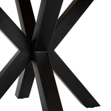 Load image into Gallery viewer, DINING TABLE NATURAL-BLACK WOOD-IRON 130 X 130 X 76 CM