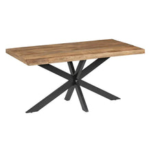 Load image into Gallery viewer, DINING TABLE NATURAL-BLACK WOOD-IRON 160 X 90 X 79 CM