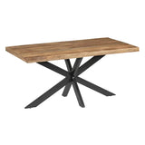 DINING TABLE NATURAL-BLACK WOOD-IRON 160 X 90 X 79 CM