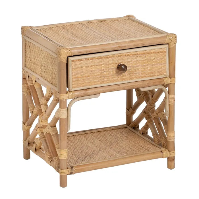 LITTLE BED SIDE TABLE RATTAN BEDROOM 45 X 35 X 50 CM