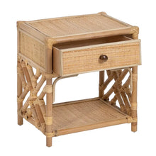 Laden Sie das Bild in den Galerie-Viewer, LITTLE BED SIDE TABLE RATTAN BEDROOM 45 X 35 X 50 CM