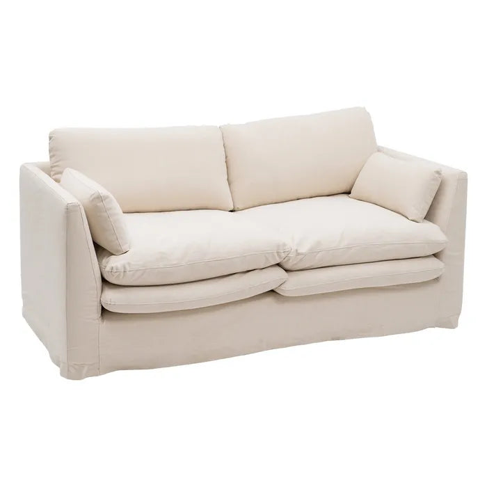 2-SEATER SOFA BEIGE FABRIC 194 X 100 X 94 CM