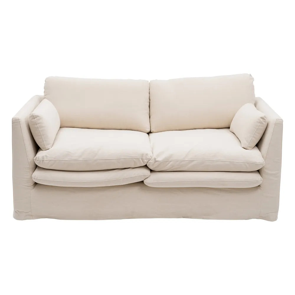 2-SEATER SOFA BEIGE FABRIC 194 X 100 X 94 CM