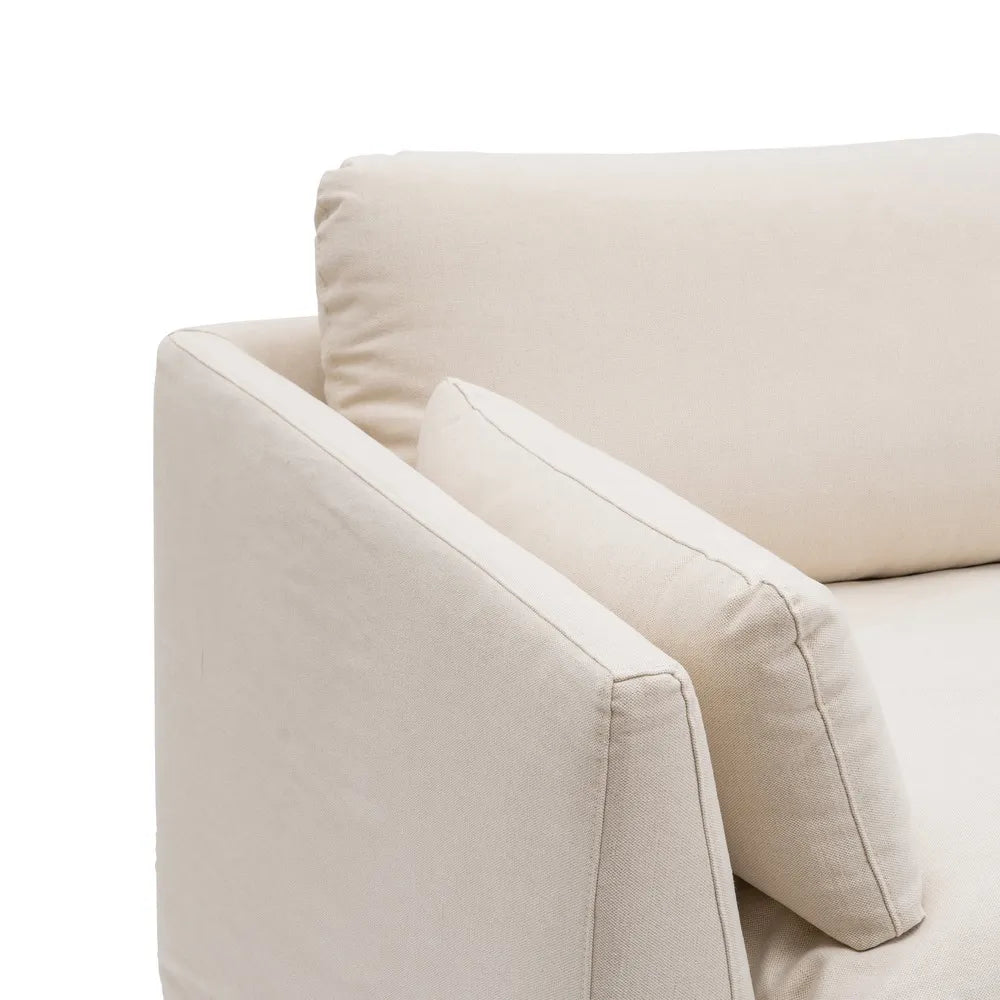 2-SEATER SOFA BEIGE FABRIC 194 X 100 X 94 CM