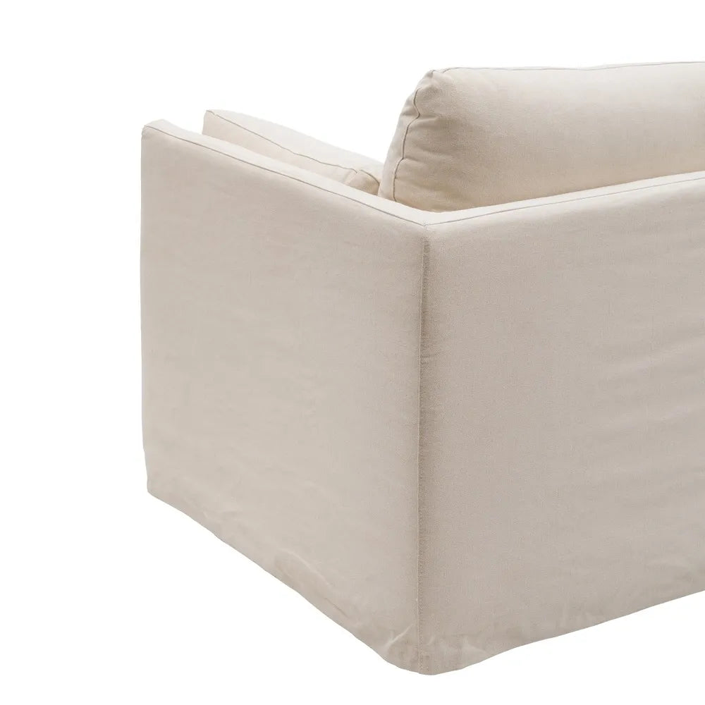 2-SEATER SOFA BEIGE FABRIC 194 X 100 X 94 CM