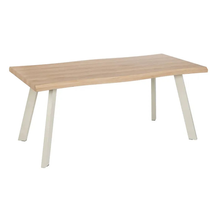 DINING TABLE NATURAL-CREAM MDF-METAL 180 X 90 X 75 CM