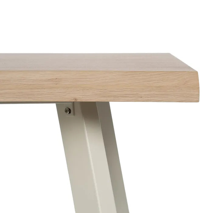 DINING TABLE NATURAL-CREAM MDF-METAL 180 X 90 X 75 CM