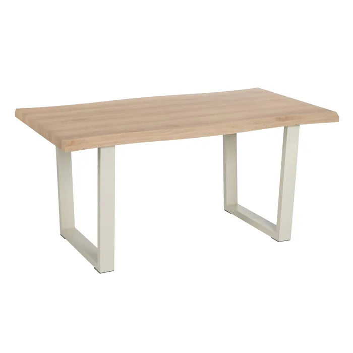 DINING TABLE NATURAL-CREAM MDF-METAL 160 X 90 X 75 CM