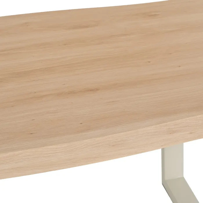 DINING TABLE NATURAL-CREAM MDF-METAL 160 X 90 X 75 CM