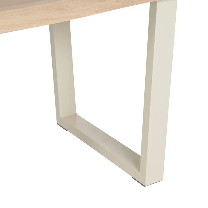 DINING TABLE NATURAL-CREAM MDF-METAL 160 X 90 X 75 CM