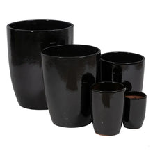 Load image into Gallery viewer, S/5 VASES BLACK CERAMIC DECORATION 56 X 56 X 70 CM