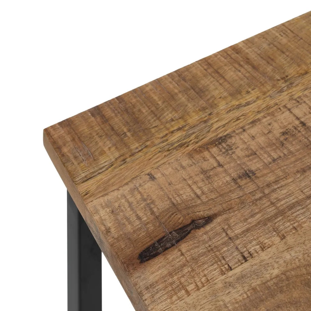 S/2 NATURAL WOOD-METAL COFFEE TABLE 60 X 60 X 42 CM