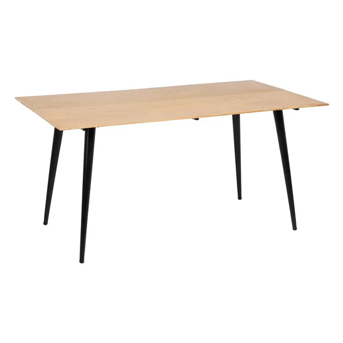 DINING TABLE NATURAL-BLACK WOOD-IRON 160 X 90 X 77 CM