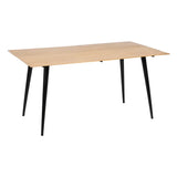 DINING TABLE NATURAL-BLACK WOOD-IRON 160 X 90 X 77 CM