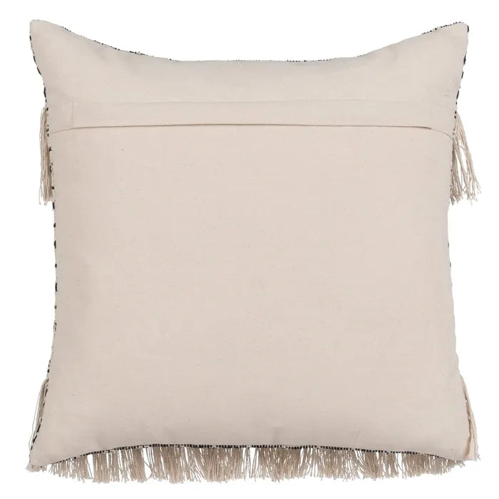 BEIGE-BLACK COTTON CUSHION 45 X 45 CM