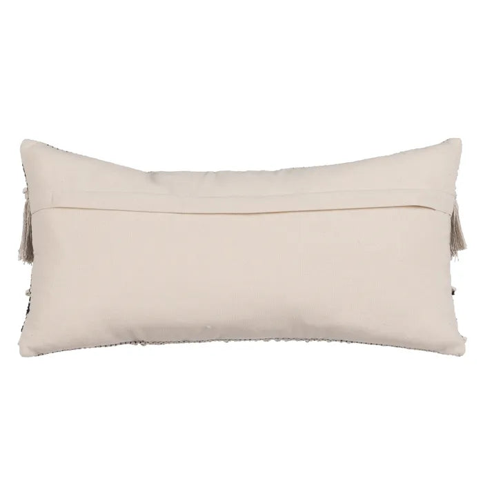 BEIGE-BLACK COTTON CUSHION 30 X 60 CM