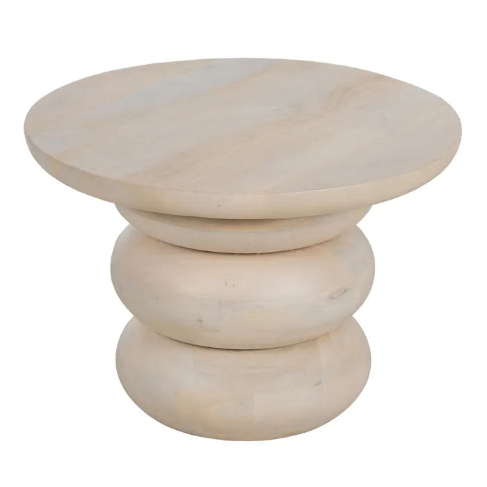 TABLE WHITE MANGO WOOD 50 X 50 X 34 CM