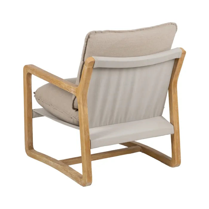 NATURAL FABRIC-WOOD ARMCHAIR 65 X 69 X 83 CM