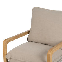 Load image into Gallery viewer, NATURAL FABRIC-WOOD ARMCHAIR 65 X 69 X 83 CM