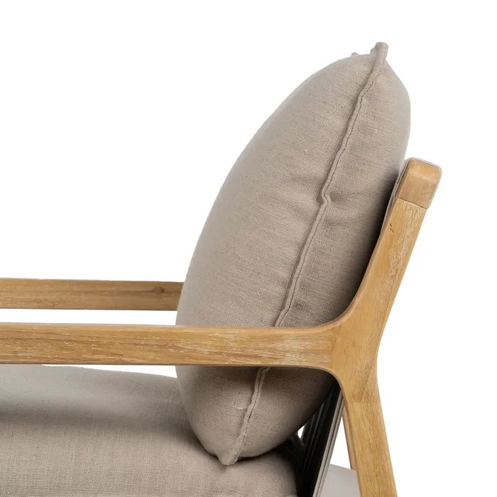 NATURAL FABRIC-WOOD ARMCHAIR 65 X 69 X 83 CM