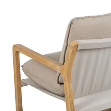 Load image into Gallery viewer, NATURAL FABRIC-WOOD ARMCHAIR 65 X 69 X 83 CM