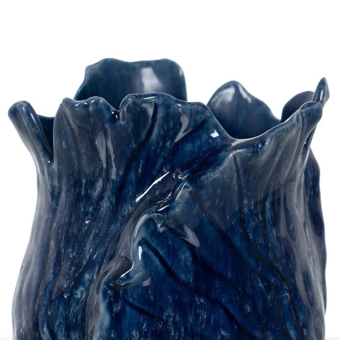 VASE BLUE CERAMIC 17 X 16 X 20 CM