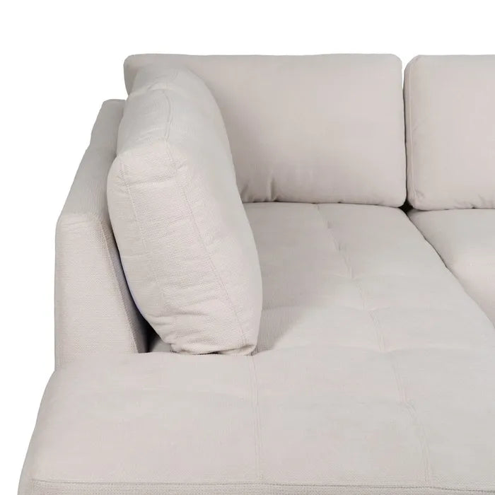 CHAISE LONGUE SOFA LEFT CREAM 266 X 222 X 80 CM