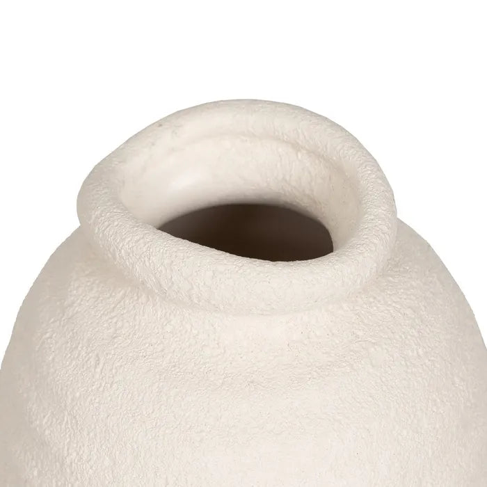 CREAM CERAMIC VASE 10 X 10 X 26 CM