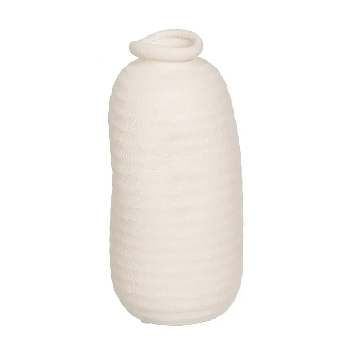 CREAM CERAMIC VASE 10 X 10 X 26 CM