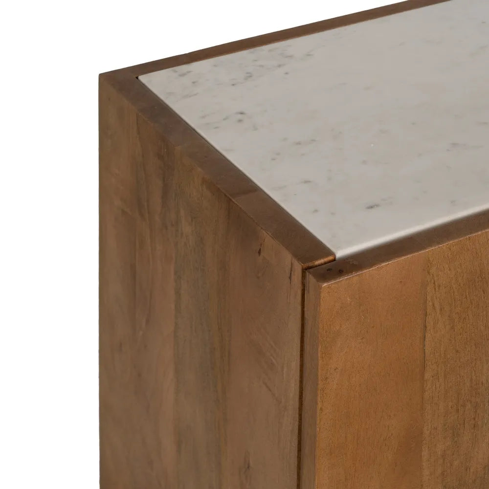 BUFFET WHITE-NATURAL MARBLE/WOOD 200 X 41 X 71 CM