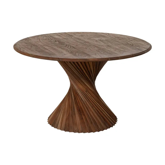 BROWN ACACIA WOOD DINING TABLE 130 X 130 X 76 CM