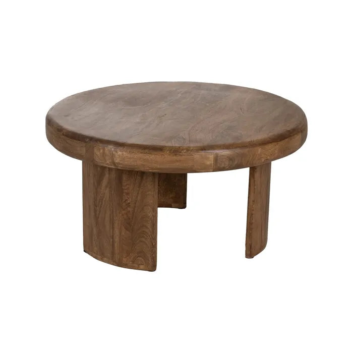 S/2 BROWN MANGO WOOD COFFEE TABLE 80 X 80 X 41 CM