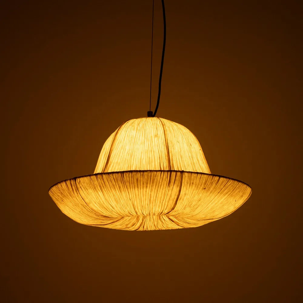 CEILING LAMP BEIGE PAPER-METAL 62,50 X 62,50 X 20 CM