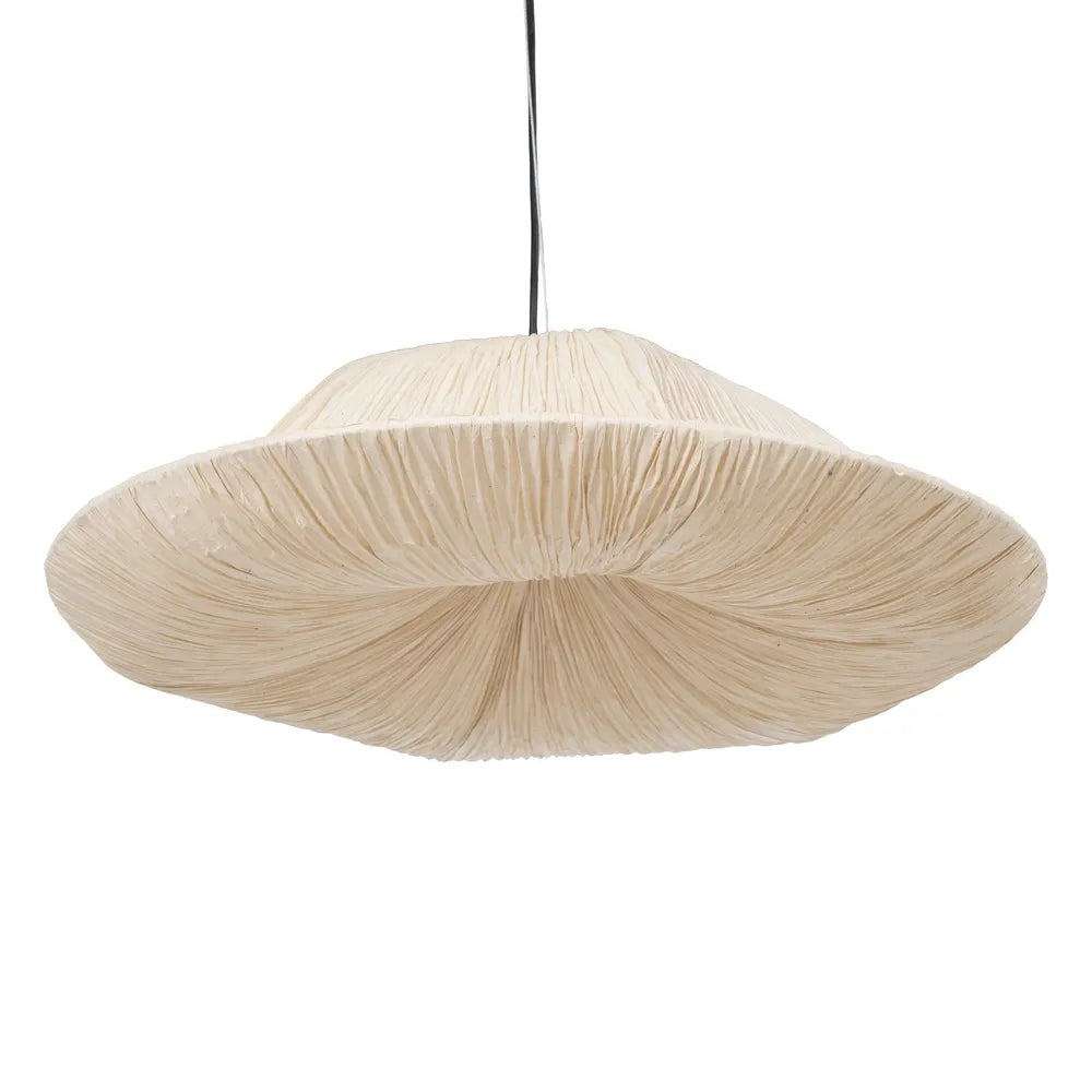 CEILING LAMP BEIGE PAPER-METAL 62,50 X 62,50 X 20 CM