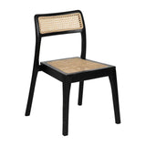 BLACK TEAK WOOD CHAIR 55 X 53 X 79.50 CM