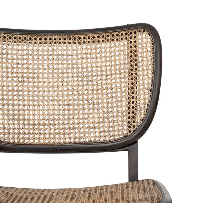 BLACK RATTAN/WOOD ARMCHAIR 84 X 58 X 74 CM