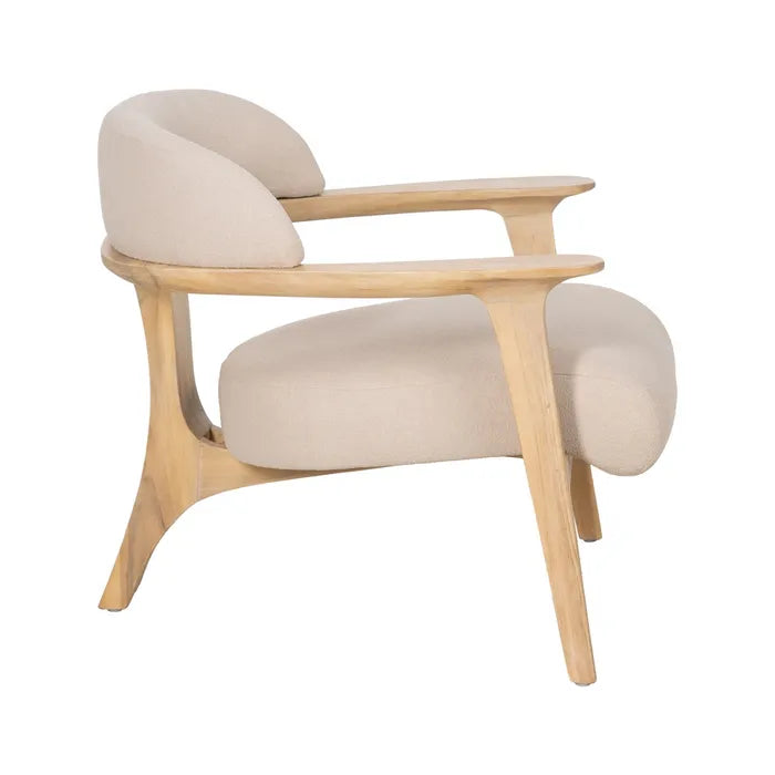 NATURAL FABRIC-WOOD ARMCHAIR 76 X 73 X 68 CM