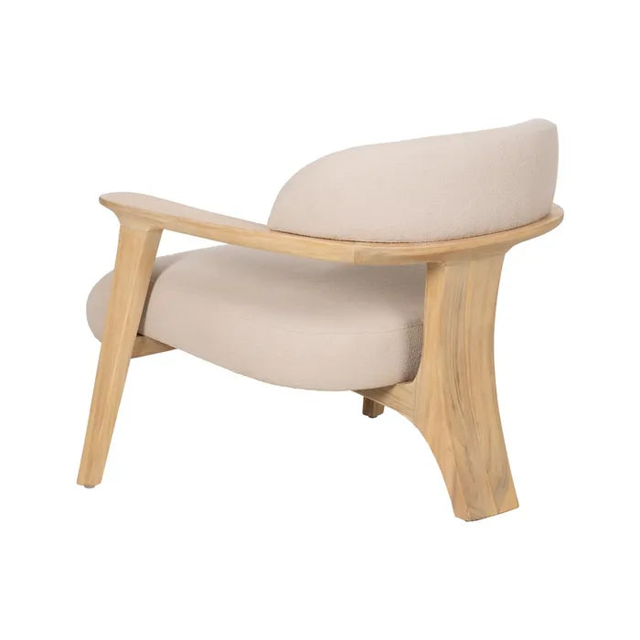 NATURAL FABRIC-WOOD ARMCHAIR 76 X 73 X 68 CM