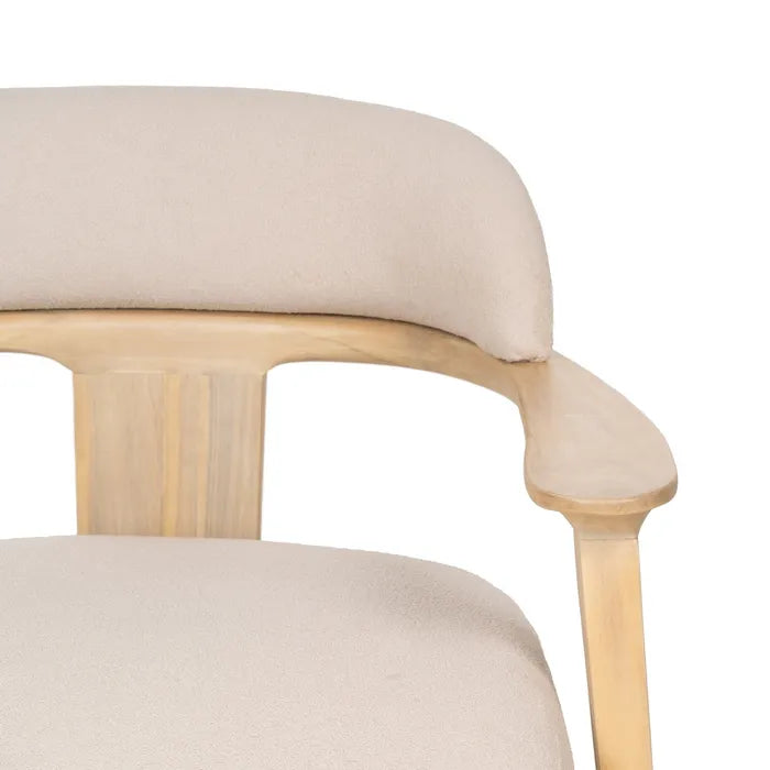 NATURAL FABRIC-WOOD ARMCHAIR 76 X 73 X 68 CM