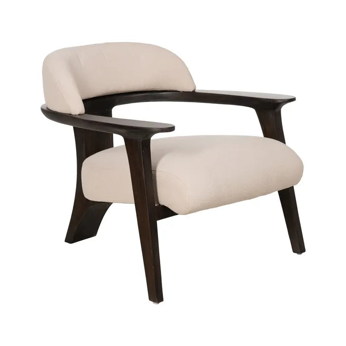 BLACK FABRIC-WOOD ARMCHAIR 76 X 73 X 68 CM