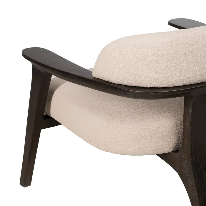 BLACK FABRIC-WOOD ARMCHAIR 76 X 73 X 68 CM