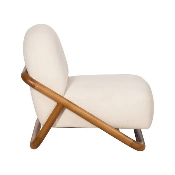 NATURAL FABRIC-WOOD ARMCHAIR 75 X 85 X 79 CM