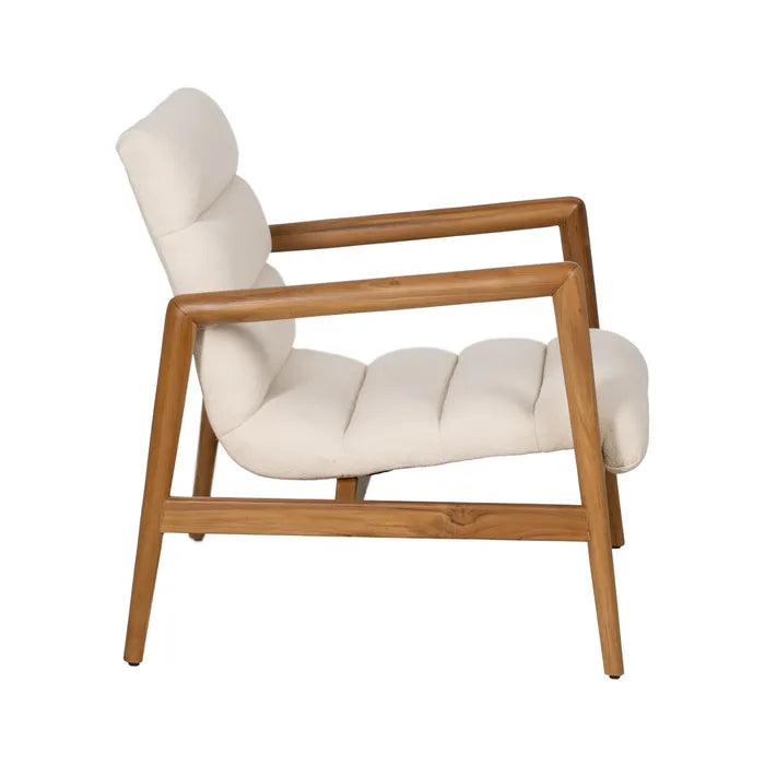 NATURAL FABRIC-WOOD ARMCHAIR 79 X 56 X 76 CM