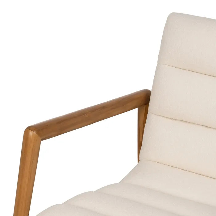 NATURAL FABRIC-WOOD ARMCHAIR 79 X 56 X 76 CM