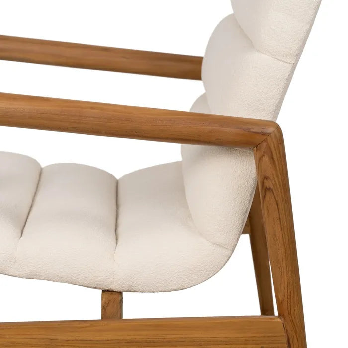 NATURAL FABRIC-WOOD ARMCHAIR 79 X 56 X 76 CM