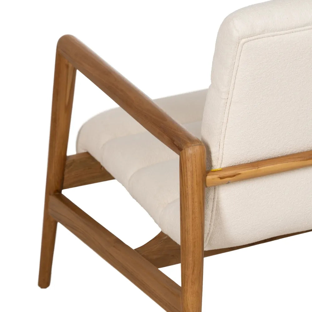 NATURAL FABRIC-WOOD ARMCHAIR 79 X 56 X 76 CM